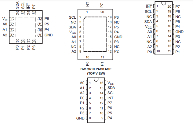 PCF8574 Pin 