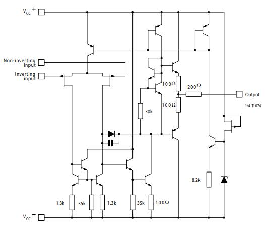 TL074 Schematic Diagram