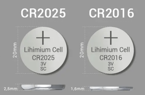 Thickness Comparison between CR2025 and CR2016 Batteries