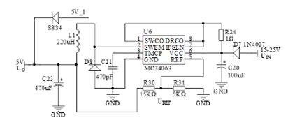 MC34063 step-down switching circuit